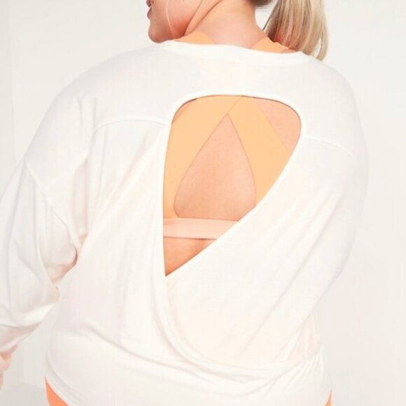 Active white long sleeve top open back size small Old Navy - Picture 6 of 6